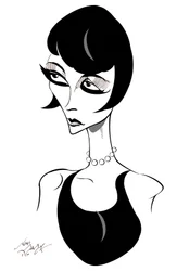 Louise Brooks - Karikatur der amerikanischen Filmschauspielerin (1906-85)